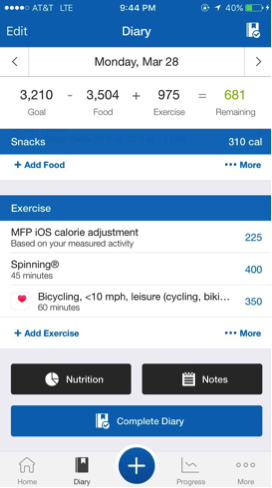 A day of tracking - track your nutrition