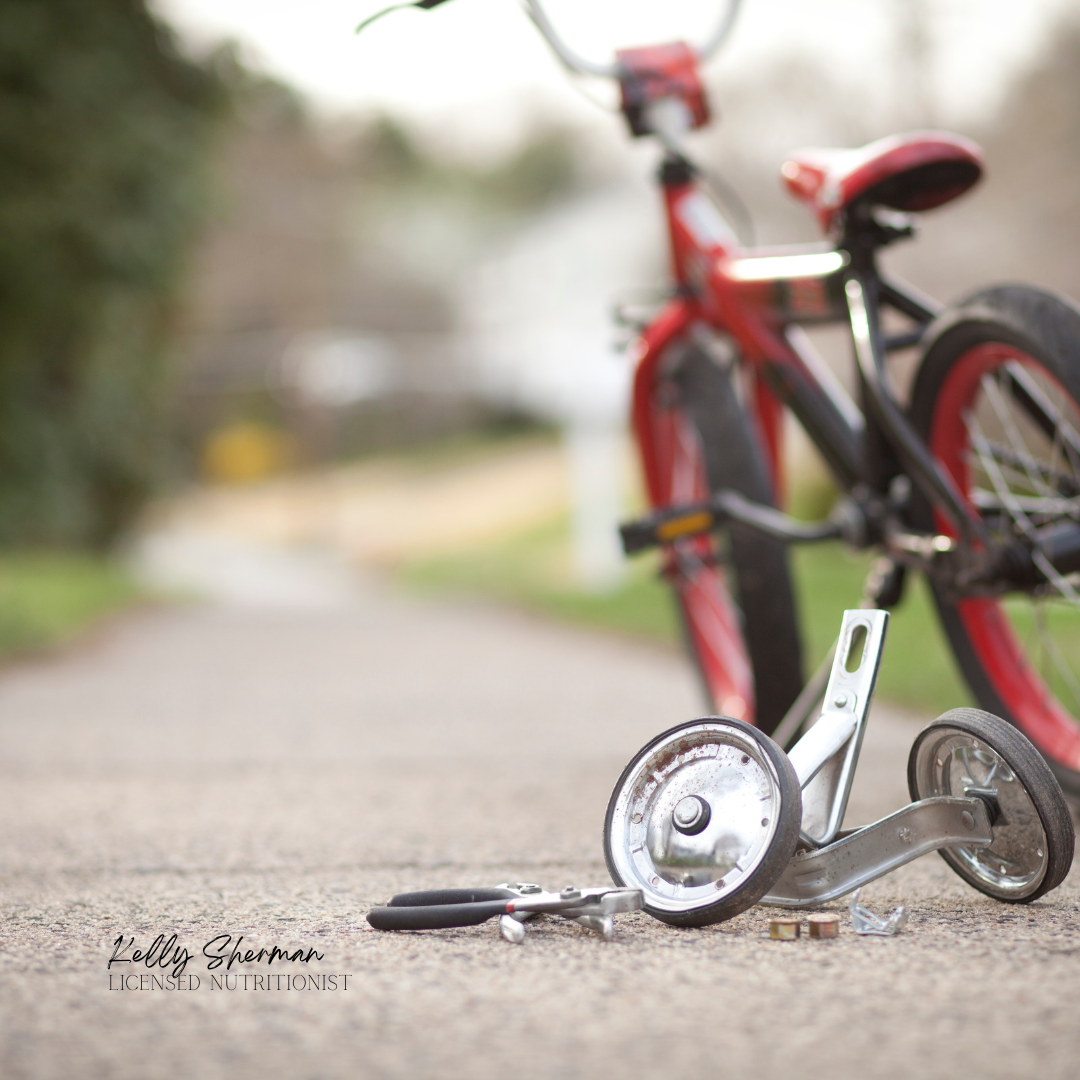 Training wheels off of a bike